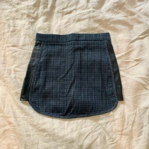 Marissa Webb Leather-Accented Tweed Mini Skirt
